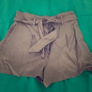 Grey high rise shorts